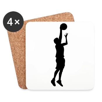 Joueur de Netball - Dessous de verre (lot de 4) - blanc - Devant