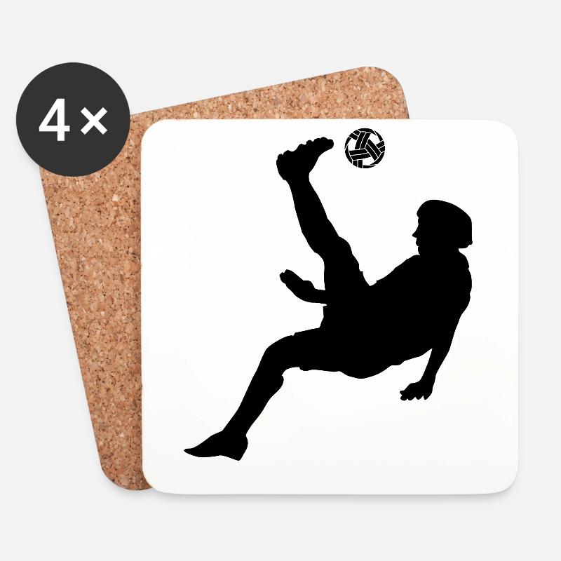 Sepak Takraw Spieler - Untersetzer (4er-Set) - Weiß