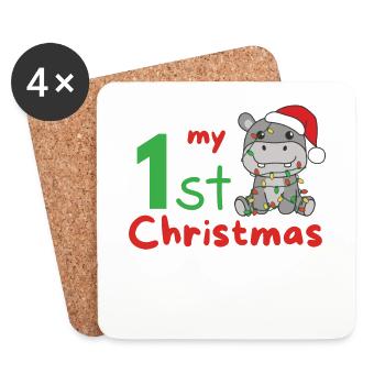 Hippo Noël Cheval mon 1er Noël - Dessous de verre (lot de 4) - blanc - Devant