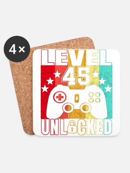 45 years birthday shirt Gamer 45. - Coasters (set of 4) - white