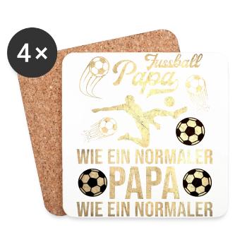 Fussballer Fussball Papa Vater Vatertag - Untersetzer (4er-Set) - Weiß - Vorne