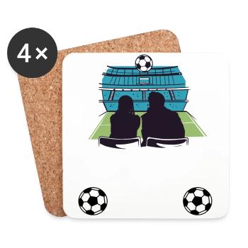 Fussballer Fussball Papa Vater Vatertag - Untersetzer (4er-Set) - Weiß - Vorne