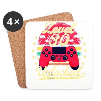 Niveau 30 Hommes Débloqués Gamer 30 Birthday Gamer - Dessous de verre (lot de 4) - blanc - Devant