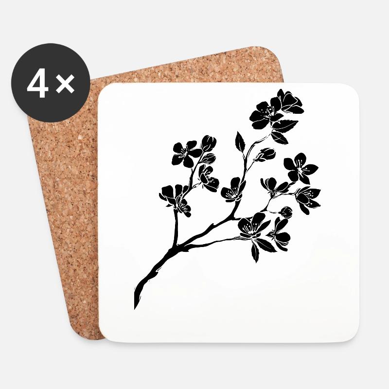 Kirschblüten Japanisch Sakura Blossom - Untersetzer (4er-Set) - Weiß