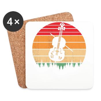 Violine Musik Geige Violinspieler Musikerin - Untersetzer (4er-Set) - Weiß - Vorne