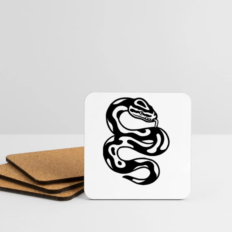 Puffer python snake Coasters (set of 4)