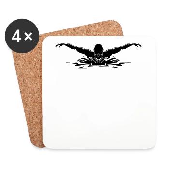 Swimming Swimmers Swimming - Coasters (set of 4) - white - Front