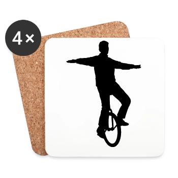 Unicycle Unicycliste Unicycle - Dessous de verre (lot de 4) - blanc - Devant