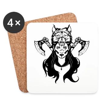 Freyja Göttin Wicca Heidnisch Nordische Mythologie - Untersetzer (4er-Set) - Weiß - Vorne