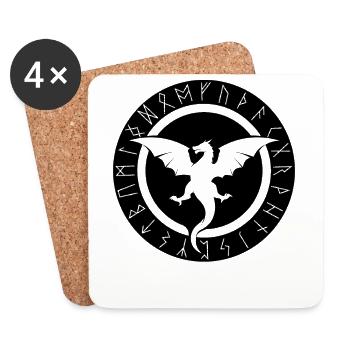Fafnir Dragon Viking Sigurd Mythologie nordique - Dessous de verre (lot de 4) - blanc - Devant