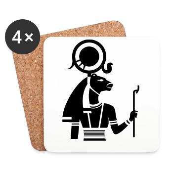 Déesse Sekhmet de la guérison de l’Égypte ancienne - Dessous de verre (lot de 4) - blanc - Devant