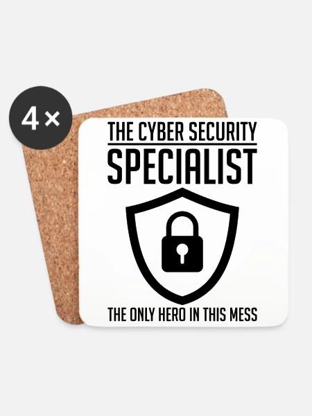 Cybersecurity Computersicherheit Cybersecurity - Untersetzer (4er-Set) - Weiß