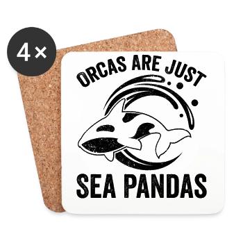 Drôle d’orque Les orques ne sont que des pandas de mer - Dessous de verre (lot de 4) - blanc - Devant