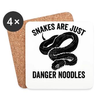 Les serpents drôles ne sont que des nouilles dangereuses - Dessous de verre (lot de 4) - blanc - Devant