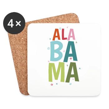 Alabama State America USA - Coasters (set of 4) - white - Front