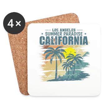 California Los Angeles Summer Paradise USA - Untersetzer (4er-Set) - Weiß - Vorne