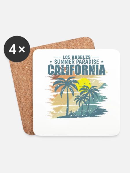 California Los Angeles Summer Paradise USA - Untersetzer (4er-Set) - Weiß