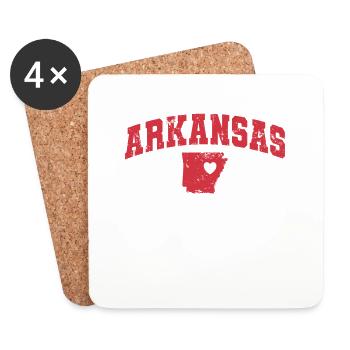 Arkansas Karte mit Herz USA Amerika - Untersetzer (4er-Set) - Weiß - Vorne