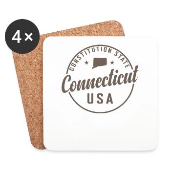 Constitution du Connecticut État États-Unis Amérique - Dessous de verre (lot de 4) - blanc - Devant