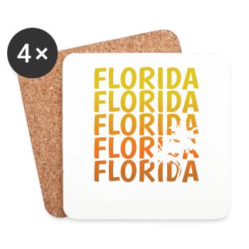 Florida Palmen USA Amerika Bundesstaat - Untersetzer (4er-Set) - Weiß - Vorne