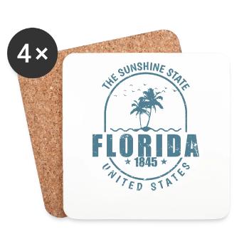 Florida The Sunshine State 1845 United States - Coasters (set of 4) - white - Front