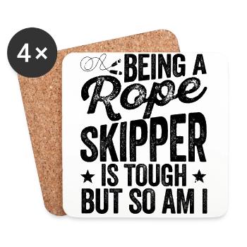 Funny skipping rope skipping rope - Coasters (set of 4) - white - Front