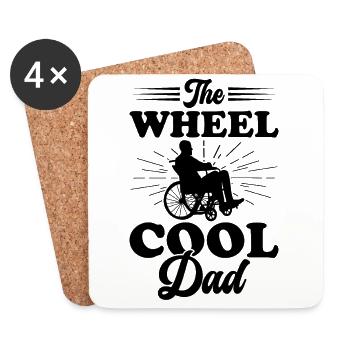 Funny Spinal Cord Injury Wheelchair Cross-Section - Coasters (set of 4) - white - Front