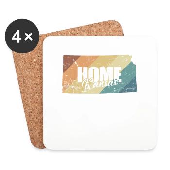 Kansas Home Kansas USA America - Coasters (set of 4) - white - Front