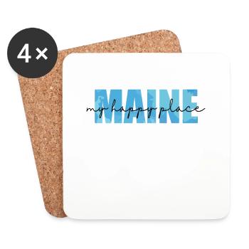 Maine my happy Place USA America - Coasters (set of 4) - white - Front