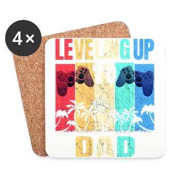 Annonce de la grossesse du passage au niveau du père - Dessous de verre (lot de 4) - blanc - Devant