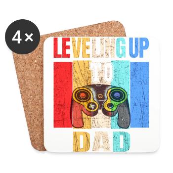 Annonce de la grossesse du passage au niveau du père - Dessous de verre (lot de 4) - blanc - Devant