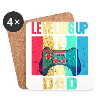 Annonce de la grossesse du passage au niveau du père - Dessous de verre (lot de 4) - blanc - Devant
