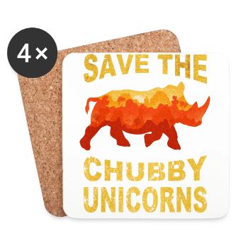 save the chubby uniicorns - Untersetzer (4er-Set) - Weiß - Vorne