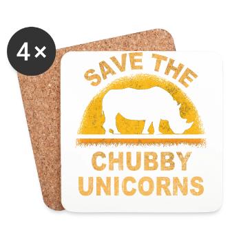 save the chubby uniicorns - Untersetzer (4er-Set) - Weiß - Vorne