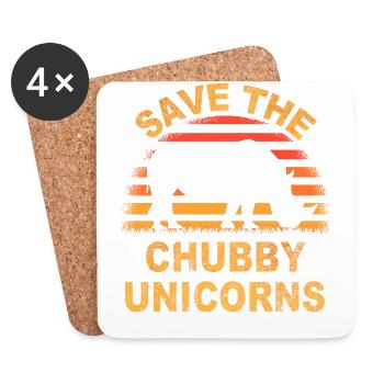save the chubby uniicorns - Untersetzer (4er-Set) - Weiß - Vorne
