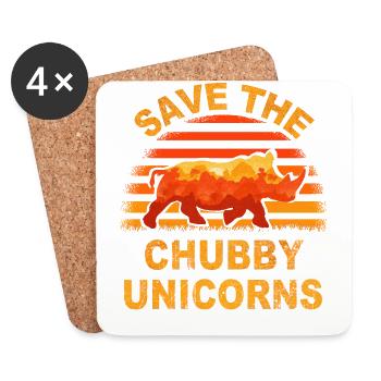 save the chubby uniicorns - Untersetzer (4er-Set) - Weiß - Vorne