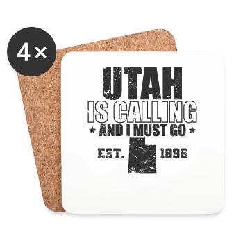 Utah is calling and I must go Est. 1896 USA - Coasters (set of 4) - white - Front