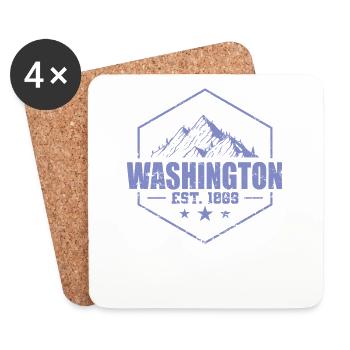 Washington Est. 1889 USA Amerika - Untersetzer (4er-Set) - Weiß - Vorne