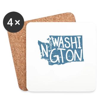 Washington USA America State - Coasters (set of 4) - white - Front
