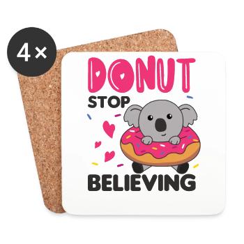 Süßer Koala lustige Tiere in Donut pink - Untersetzer (4er-Set) - Weiß - Vorne