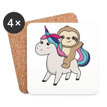 Sloth Unicorn Cute Animals Unicorns Sloths - Coasters (set of 4) - white - Front