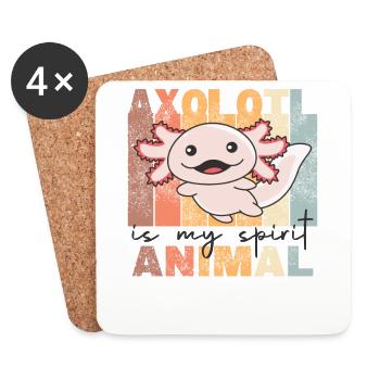 Axolotl Is My Spirit Animal - doux Axolotl vintage - Dessous de verre (lot de 4) - blanc - Devant