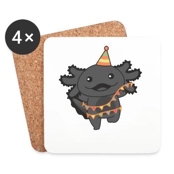 Axolotl pour un anniversaire pour les enfants un anniversaire - Dessous de verre (lot de 4) - blanc - Devant