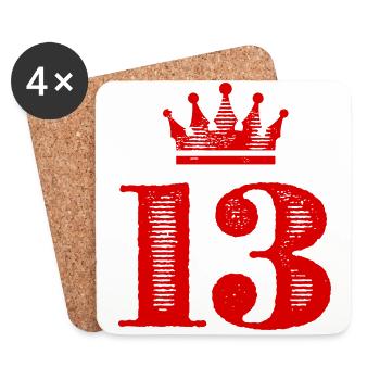 13 Number crown - Coasters (set of 4) - white - Front