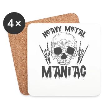 Heavy Metal Maniac Music Band Genre - Coasters (set of 4) - white - Front