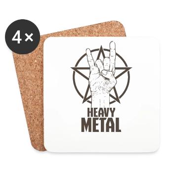 Heavy Metal Music Singer Band Genre - Coasters (set of 4) - white - Front