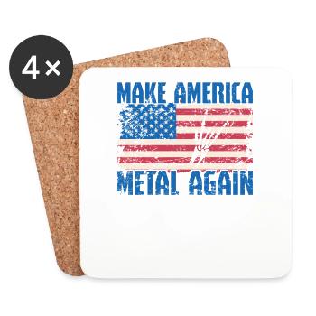 Make America Metal again Heavy Metal Musik - Untersetzer (4er-Set) - Weiß - Vorne