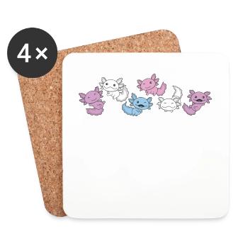 Intersexe Flag Pride LGBTQ Axolotl - Dessous de verre (lot de 4) - blanc - Devant