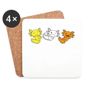 Maverique Flag Pride LGBTQ Axolotl - Coasters (set of 4) - white - Front