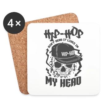 Ain't dead it Lives in my Head Hip Hop Rap - Untersetzer (4er-Set) - Weiß - Vorne